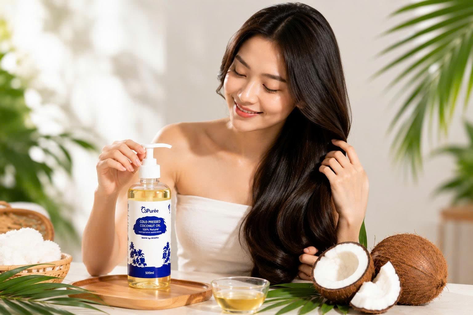 Cách ủ tóc bằng dầu dừa trị rụng tóc hiệu quả