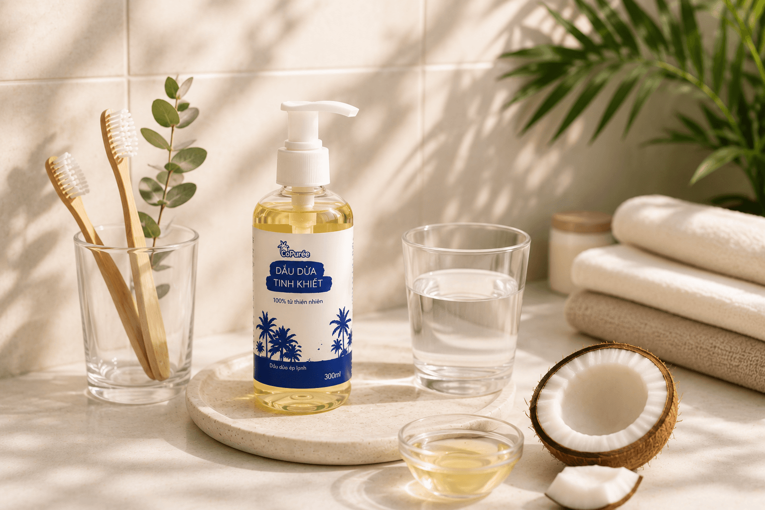 CoPuree dầu dừa ép lạnh trong nhịp chăm sóc hằng ngày